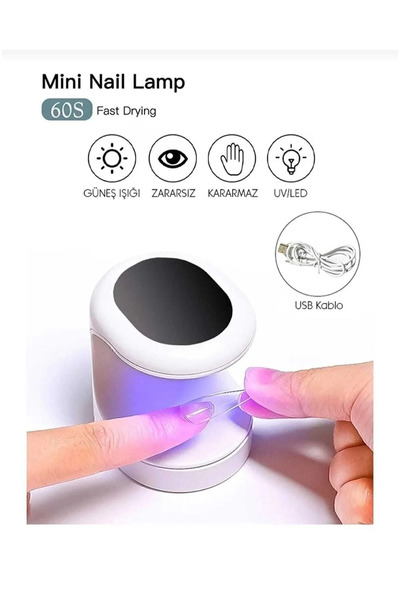 Nail Master 16 Watt 3 Led Protez Tırnak Kalıcı Oje Jel Kurutucu Mini Uv Led (NORMAL OJEYİ KURUTMAZ)