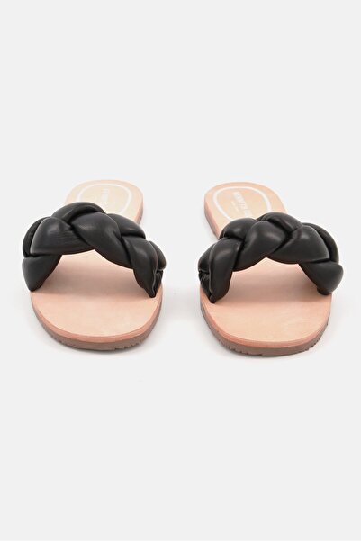 Kenneth Cole Women Brand Logo Slip On Flats, Black Combo