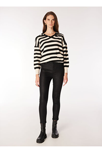 Fabrika Siyah Yüksek Bel Skinny Fit Kadın Denim Pantolon F3WL-PNT40