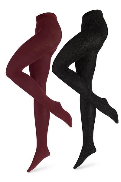 Tchibo Women 2 Pcs Textured Leggings, Black