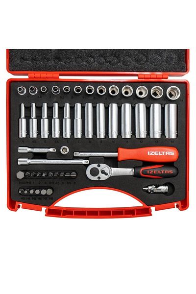 İzeltaş İzeltaş 1/4 Six Corner Socket Wrench and Bits Set 48 Pieces
