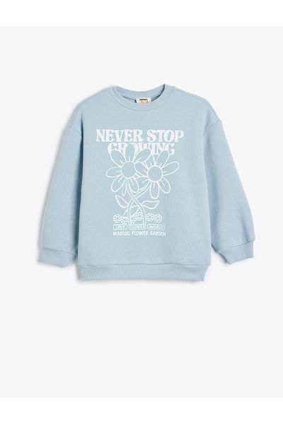Koton Hanorac cu mânecă lungă, cu imprimeu floral, cu gât crew