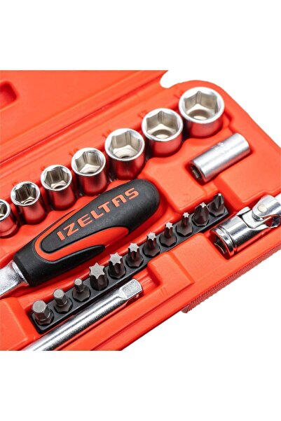 İzeltaş İzeltaş 1/4 Six Corner Socket Wrench and Bits Set 27 Pieces