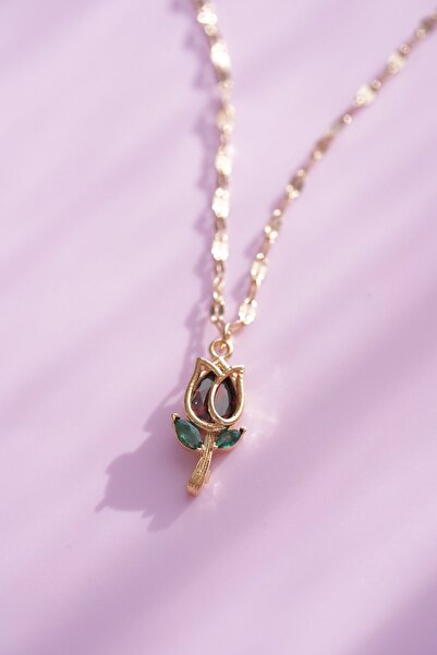 AŞIK ACCESSORIES قلادة توليب ستيل - مستوحاة من اللطيفة مع Ferhat