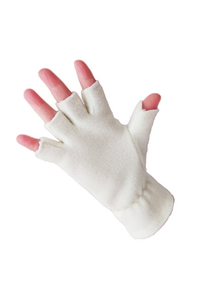 Mrey Ecru Women's Thermal Winter Fleece - Set of 3 with Cut-Out Finger Gloves and String Beanie Neck Collar Hat