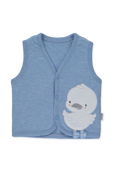 Bebetto Blue Embroidered Vest for Baby Boy - T3640