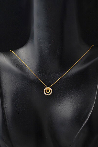 Label Taşlı Halka 22 Ayar Altın Kolye