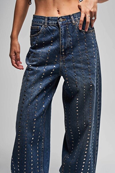 its basic Dámské T. Jeans 2W48 Color Stone Detailed Skater Fit Design Denim