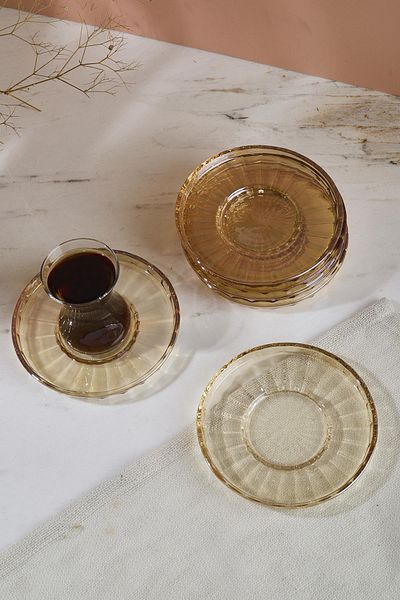 Perotti Ringo Line Amber 6-Piece 13cm Tea Plate