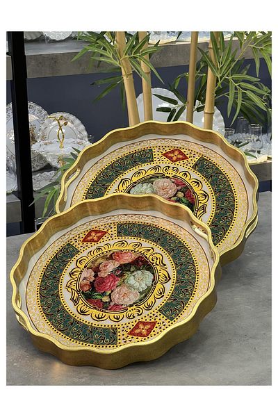 Doğudeko Dubai King Fx41 - Luxury Round 2-Piece Polyurethane Tray