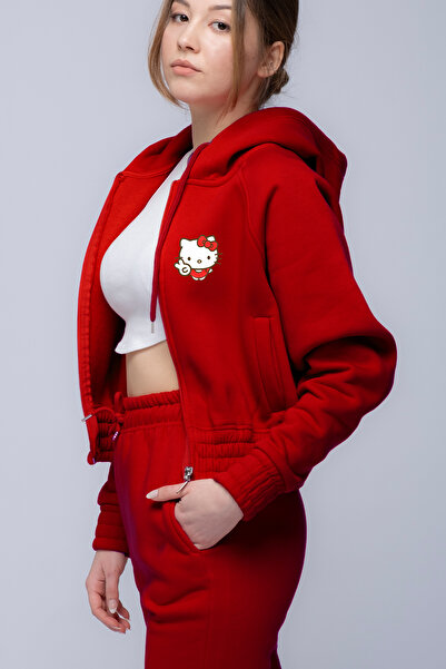 C&C OKULCUNUZ Φόρμα φόρμας Make Love Not War Hello Printed Kitty |   Βαμβακερό ύφασμα με 3 κλωστές