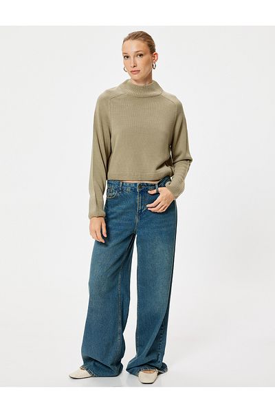 Koton Long Sleeve Stand Collar Basic Knitwear Sweater