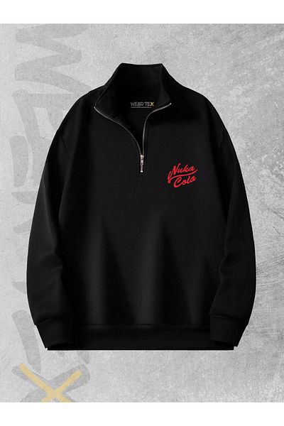 WEARTEX Half Zip 3 Thread Fallout Nuka Cola Printed Sweatshirt