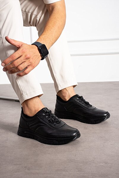 AlbiShoes حذاء كاجوال شتوي من الجلد الطبيعي للرجال بنعل مطاطي ناعم ومريح للاس...