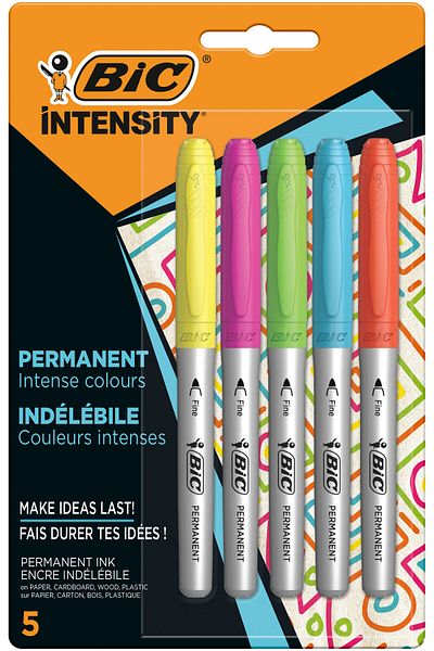 Bic Intensity Permanent Marker - Set of 5 Colors