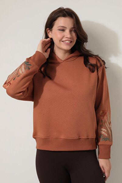 AMİDA Φούτερ με κουκούλα με κεντητό πλακάκι Virgo - 2428