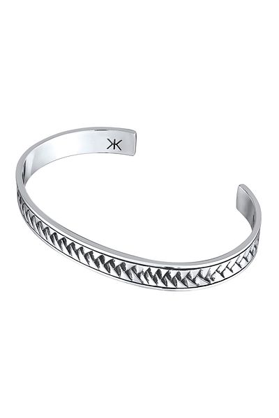 KUZZOI Armband Herren Armreif Zopfmuster 925 Sterling Silber