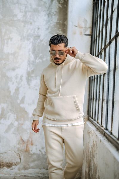 BayBayan Ανδρικό Oversize Basic Υψηλής Ποιότητας Αθλητικό Μοντέλο Σετ Φόρμας