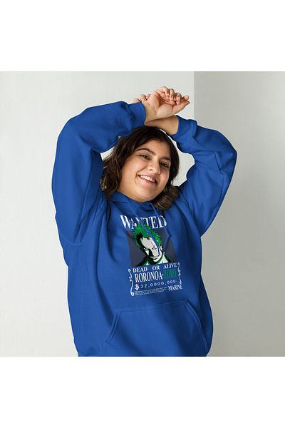 Moda Glo Hanorac unisex cu glugă cu imprimeu Zoro