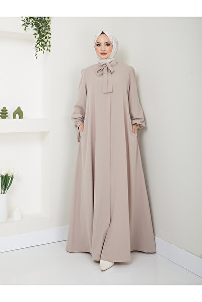 Ayşe Melek أزياء فستان سهرة نسائي بياقة وشاح Ferace - 2662