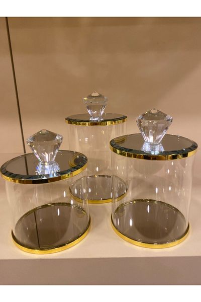 PLUS HOME Jar Set of 3 Crystal Gold