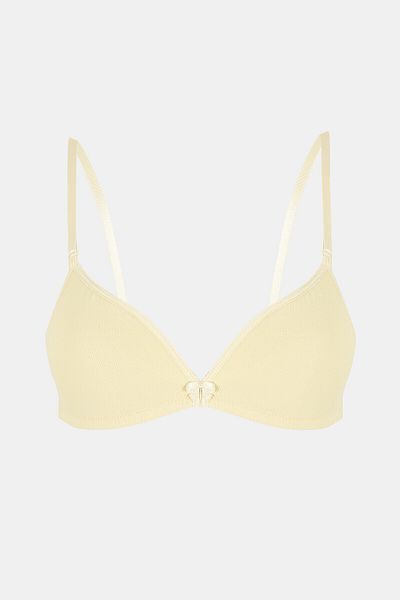 Cooqpoo Size 70-75 Young Girl's Bra - Agraphed and Adjustable Strap Covered Tan
