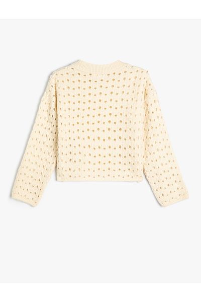 Koton Openwork Knitwear Sweater - Round Neck