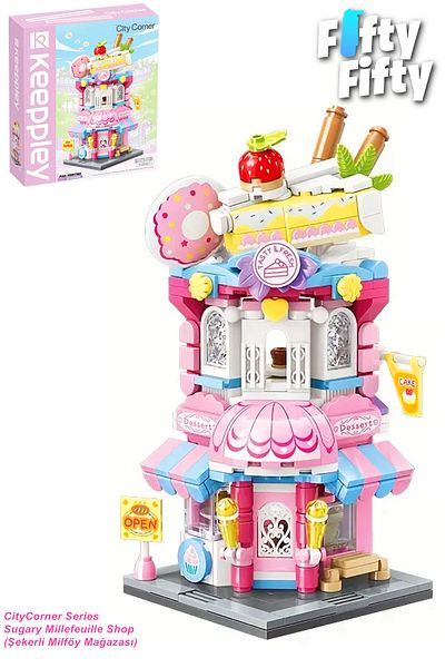 Vagonlife Keeppley City Corner - City Sugar Milföy Store (365 Pieces) Toy Construction Set 28027