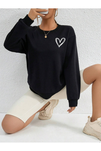 Fun Fashion Hanorac unisex, supradimensionat, din bumbac gros, cu imprimeu in...