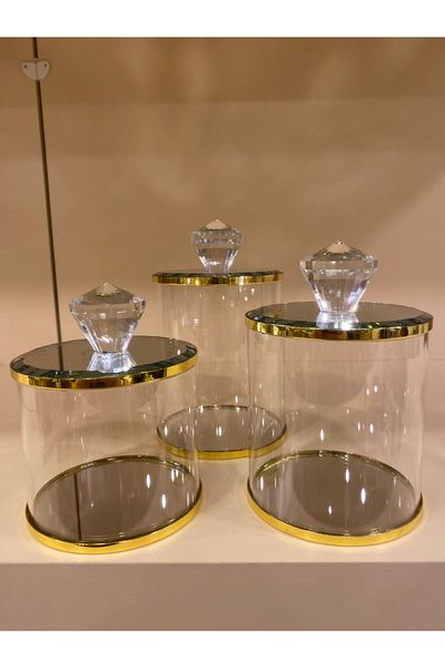 PLUS HOME Jar Set of 3 Crystal Gold