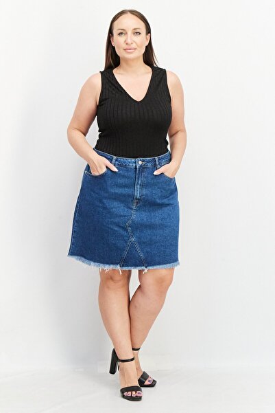 NA-KD Women Washed Denim Mini Skirt, Blue