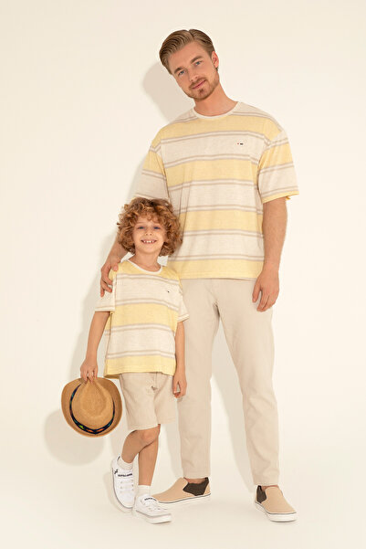 U.S. Polo Assn. Erkek Çocuk Safran Oversize Bisiklet Yaka Tişört 50282107-VR043