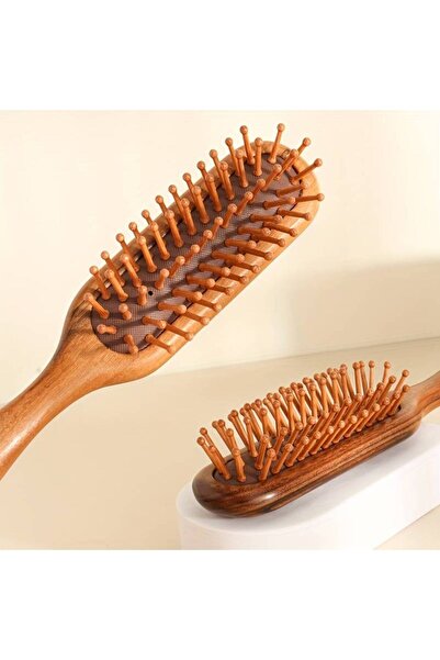 Attariye Βούρτσα μασάζ τριχωτού της κεφαλής 19 εκ. - Φυσικό ανοιχτήρι μαλλιών, ξύλινη βούρτσα με δόντια Af-102