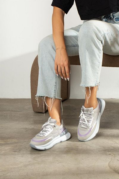 ShoeTek Pantofi sport Cheyanne pentru damă, cu șireturi duble, gri