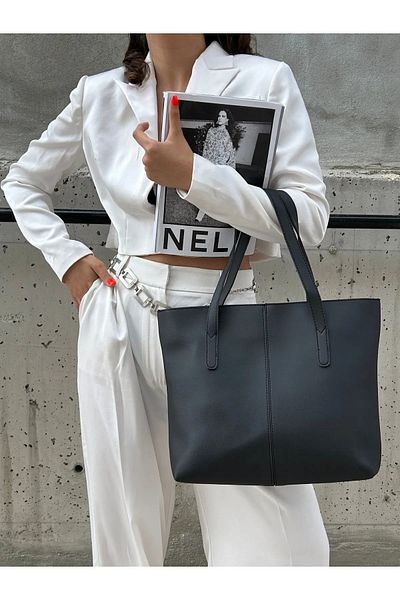 Mercan Stores Women's Zippered Shoulder Strap Shopper Tote Shopping, Laptop, Briefcase