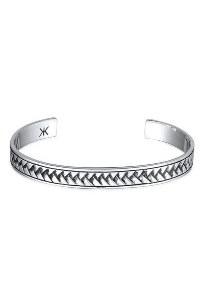 KUZZOI Armband Herren Armreif Zopfmuster 925 Sterling Silber