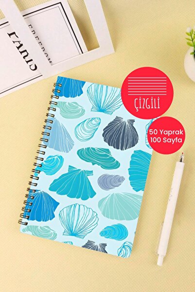 Anime Marketi الصدف تحت عنوان A5 دفتر المدرسة دوامة 50 ورقة 100 صفحة - مسطر