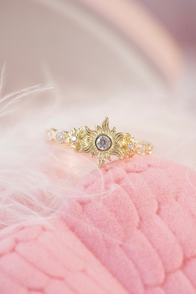 AŞIK ACCESSORIES Rapunzel Sun Yüzük Beyaz Taşlı-925 Ayar Gümüş