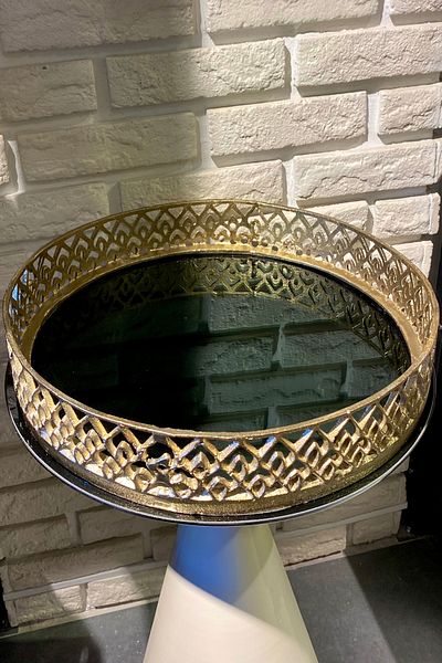 LAMEDORE Cast 40 cm Decorative Mirrored Tray