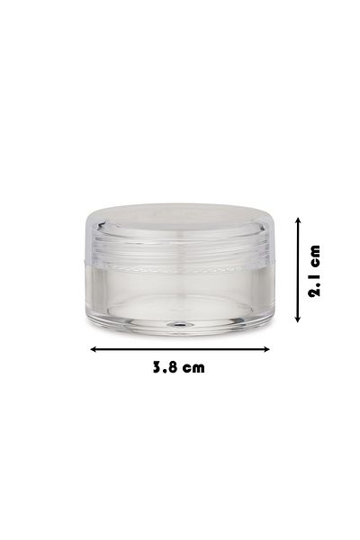SPELT Transparent Lid Cosmetic Storage Mini Box - 3.8cm 10ml, Bottle Cream, Jar 2 Pieces