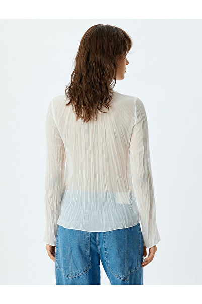 Koton Hosszú ujjú átlátszó sifon ing - elülső fűzővel és masnival