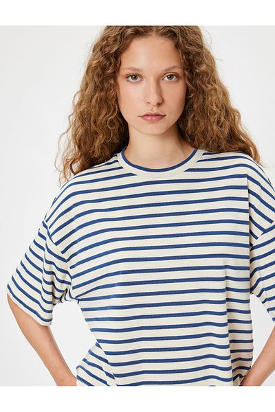Koton Viscose Blend Crew Neck Short Sleeve T-Shirt