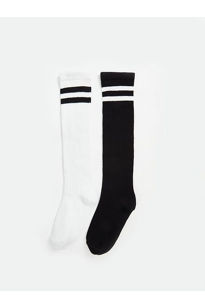 LC Waikiki Striped Girl's Knee Socks 2 Pack