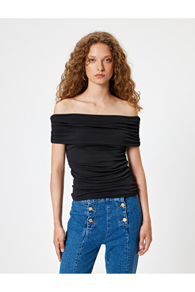 Koton Tričko Madonna s límečkem a krátkým rukávem Slim Fit