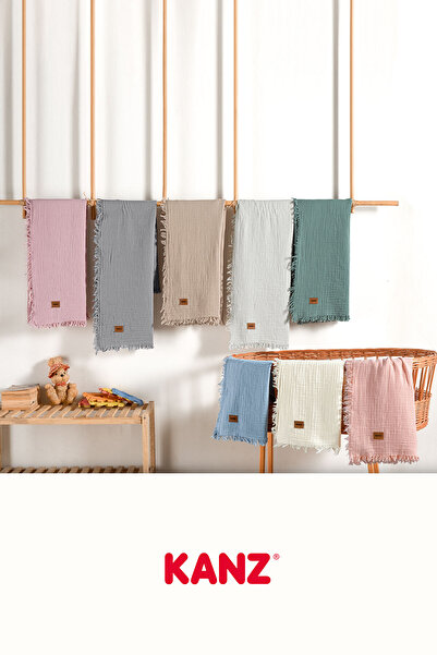Kanz 2 Layer Baby Muslin Blanket - 100% Cotton, 100X120, Brown