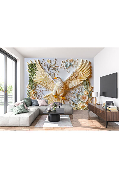 Home kabartma kartal çiçekler içinde poster duvar kağıdı