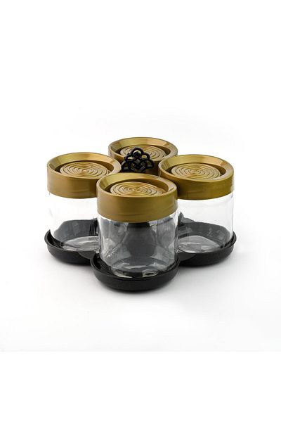Mare Mosso Caffe ê Vendite Eminem Glass 4-Piece Spice Jar Set 425Cc