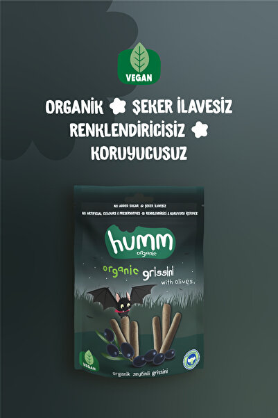 Humm Organic Organik Vegan Zeytinli Grissini Atıştırmalık Paketi - 8 adet