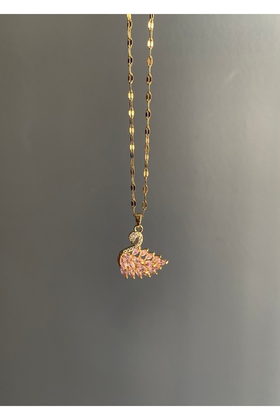 MEDJEWELRY Kuğu Kolye - Çelik | Sürpriz Küpe Hediye