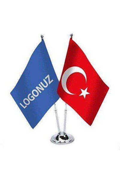 Asilmeydan Firmanıza özel 2li metal masa bayrağı - Türkiye Cumhuriyeti Bayrağ...